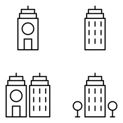 Buildings Vector Line Icons