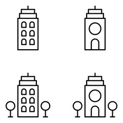 Buildings Vector Line Icons