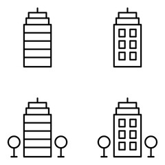 Buildings Vector Line Icons