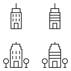 Buildings Vector Line Icons
