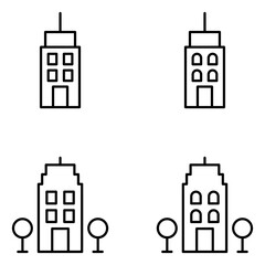 Buildings Vector Line Icons