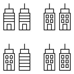 Buildings Vector Line Icons