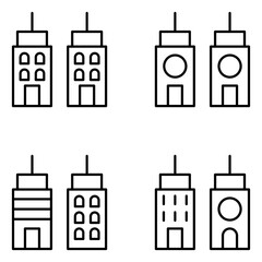 Buildings Vector Line Icons