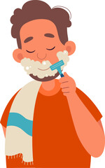 Man Shaving Beard