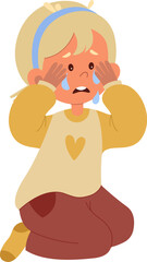 Crying Girl Sitting