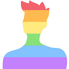 Isolated silhouette of pride young man with stylish hairstyle. LGBT  isolated vector