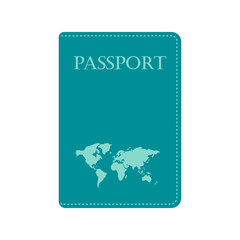 Passport document isolated vector, front cover 