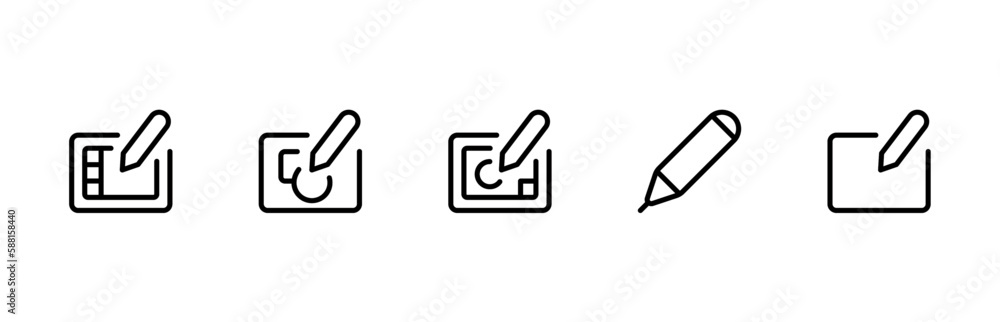 Poster graphic tablet icon. editable stroke. flat vector icon for apps, ui and websites.