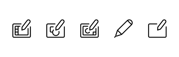 Graphic tablet icon. Editable Stroke. Flat vector icon for apps, ui and websites.