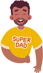 Happy Man In Super Dad T-Shirt
