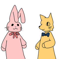 cat and bunny