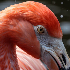 pink flamingo portrait