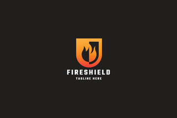 Fire Shield Pro Logo Template
