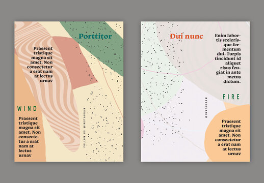 US Letter Flyer Overlapping Blobs Textured With Spots And Lines