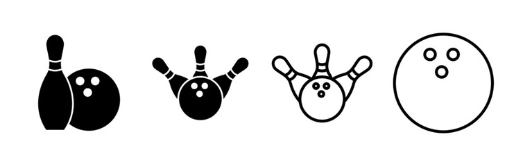 Bowling icon vector for web and mobile app. bowling ball and pin sign and symbol.