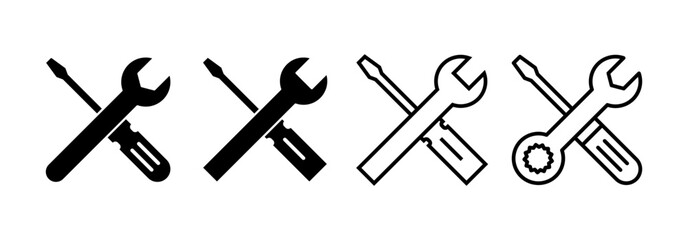Repair tools icon vector for web and mobile app. tool sign and symbol. setting icon. Wrench and screwdriver. Service