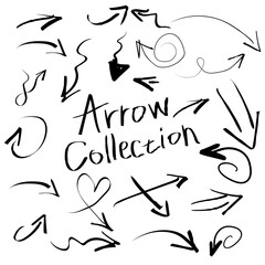 Grunge arrows vector set on white background