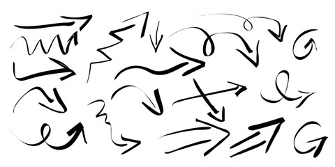 Grunge arrows vector set on white background