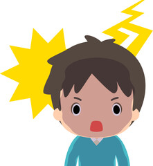 雷に打たれたように何かを悟る男性、直感