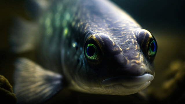 fish under water, close-up, generated in AI