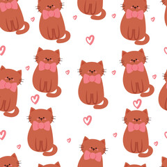 seamless pattern cartoon cat. cute animal wallpaper for textile, gift wrap paper