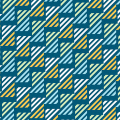 Lively geometric pattern background. Colorful repeating design wallpaper. Dark turquoise background. 