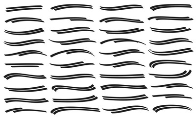 中太のマーカーで描かれた40種類の二重線のセット