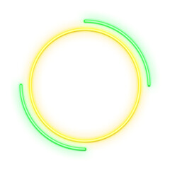 Yellow and Green Geometric Neon Frame