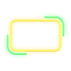 Yellow and Green Geometric Neon Frame