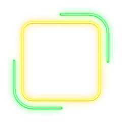 Yellow and Green Geometric Neon Frame