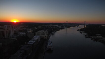 Fototapeta na wymiar Sunset over the River