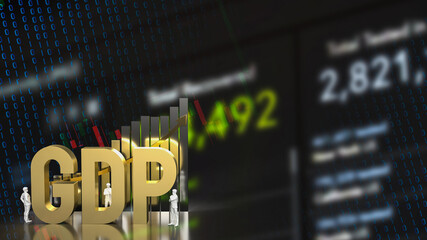 The Gold GDP and chart on chart Background for Business concept 3d rendering