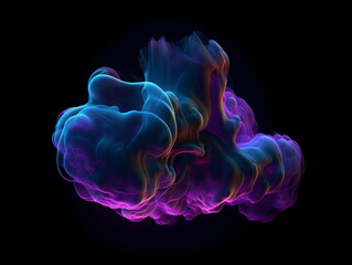 abstract neon smoke background, AI generated