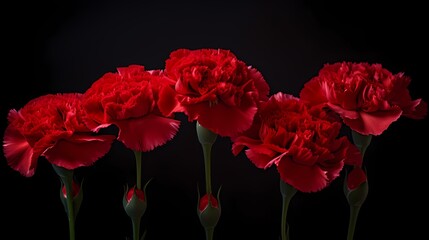 Bold Red Carnations