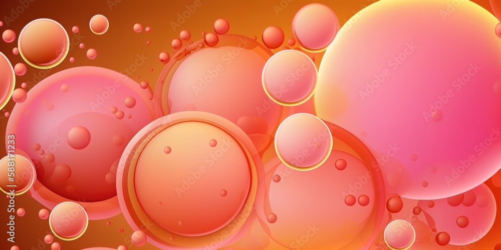 Poster blurred pink and orange abstract backdrop with bubbling generative ai
