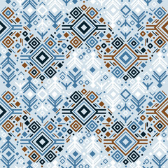 Tribal ethnic seamless striped pattern in Aztec style. Ikat geometric folklore ornament. Indian, Gypsy, Mexican, Scandinavian, folk pattern.