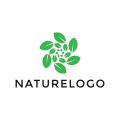 Abstract circle leaf logo design