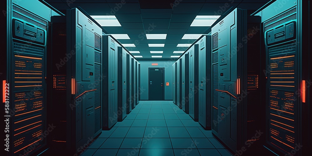 Aufkleber server room walls in a data center generative ai