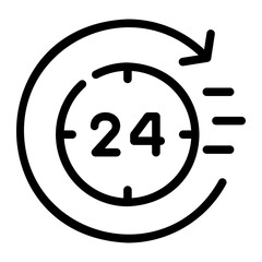 24 hours line icon