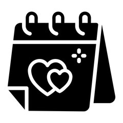 valentines day glyph icon