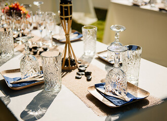 Outdoor wedding table setting