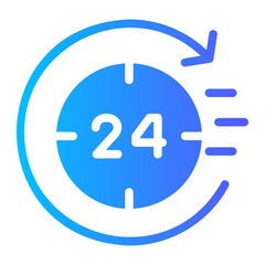 24 hours gradient icon