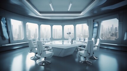 Obraz premium Futuristic board room