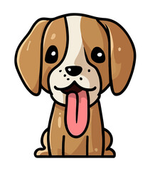 innocent dog with its tongue out