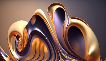 Abstract Fluid Curved Waves in Perpetual Motion Background - generative ai