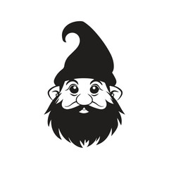 gnomes, logo concept black and white color, hand drawn illustration