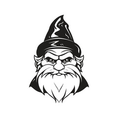 gnomes, logo concept black and white color, hand drawn illustration
