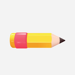 Realistic 3d yellow wooden pencil. Vector