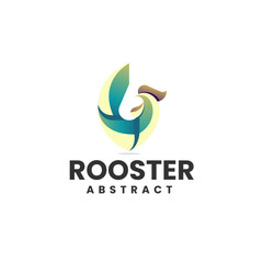 Obraz premium Vector Logo Illustration Rooster Gradient Colorful Style