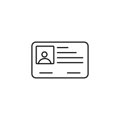 Simple icon of a id card with outline style design